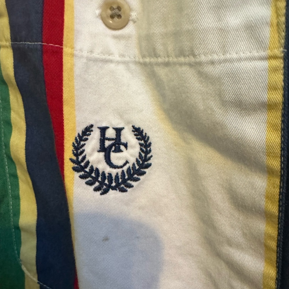 Hunt Club Multicolor Stripe Short-Sleeve Shirt with Navy Tag - Picture 2 of 5